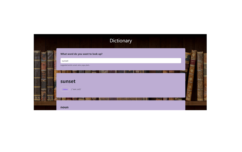 Dictionary app preview