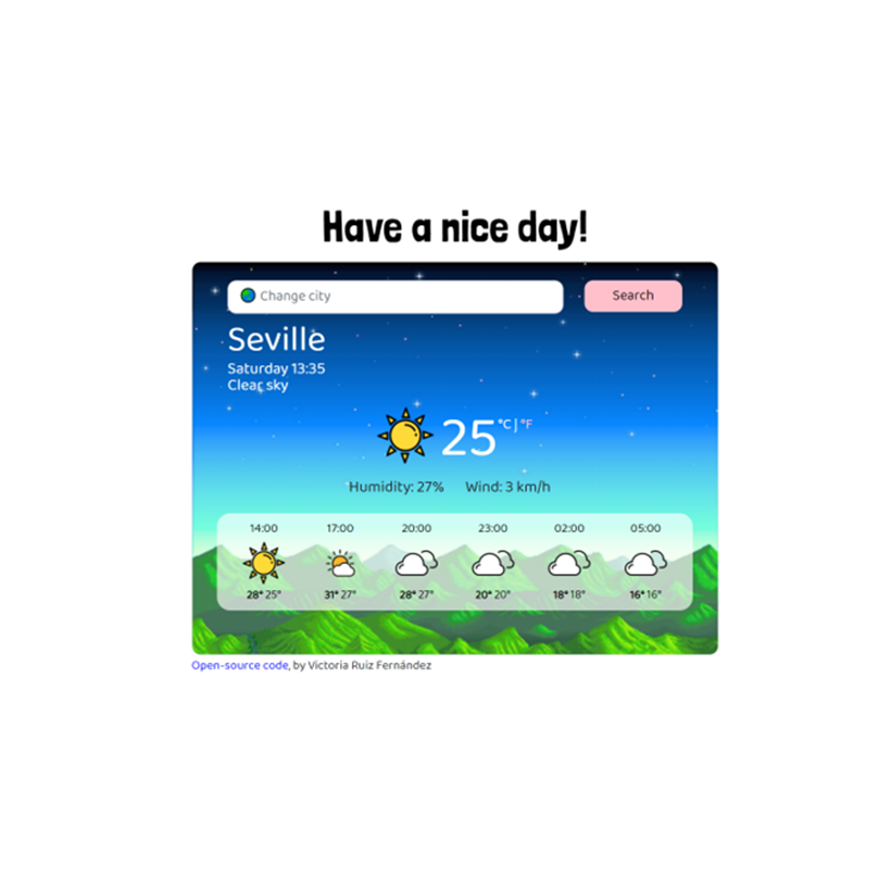 Weather app preview